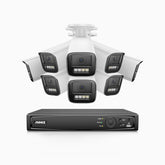 HZ804 - 4K 16 Channel 8 Cameras PoE Security System, 4X Optical Zoom, 2.8 - 12 MM Motorized Varifocal Lens, Smart Dual Light Night Vision, Motion Detection 2.0, Built-in Microphone, Siren & Strobe Alarm, Upgraded Version